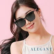 【ALEGANT】時尚設計TR90寶麗來偏光墨鏡/UV400貓眼太陽眼鏡 醇茶黑