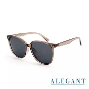 【ALEGANT】時尚設計TR90寶麗來偏光墨鏡/UV400貓眼太陽眼鏡 杏仁棕