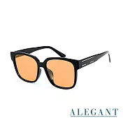 【ALEGANT】品味時尚TR90寶麗來方框偏光墨鏡/UV400太陽眼鏡 漿果橘