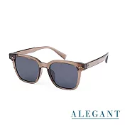 【ALEGANT】英式時尚TR90寶麗來偏光墨鏡/UV400方框太陽眼鏡 桂榴棕