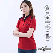 【遊遍天下】MIT台灣製女款顯瘦吸濕排汗抗UV機能POLO衫(GS10037) L 紅色