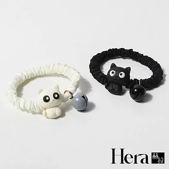 【Hera赫拉】簡約日常個性小貓咪髮圈 H113030504 兩入組 黑色+白色