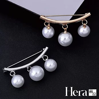 【Hera赫拉】簡約配件防走光珍珠一字領針/胸針 銀色