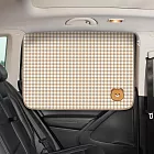 【花太太】磁吸式汽車遮陽簾 防曬隔熱遮光車用窗簾(2入組) 棕色格子熊