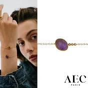 AEC PARIS 巴黎品牌 白鑽紫水晶手鍊 簡約金手鍊 CHAIN BRACELET HYGIE