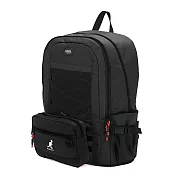 KANGOL - 買1送2英國袋鼠機能可放A4筆電子母腰包零錢包後背包-共2色 黑色