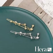 【Hera】赫拉 北斗七星水鑽一字邊夾/髮夾/兩入 H11303261 金+銀