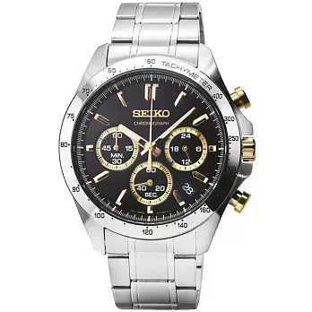 SEIKO 精工 SPIRIT系列 SBTR015 三眼 計時 鋼帶 手錶 熊貓 石英 男士 現代