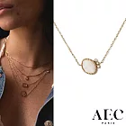 AEC PARIS 巴黎品牌 白鑽月光石項鍊 優雅金項鍊 CHAIN NECKLACE TRIVIA