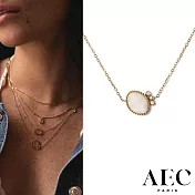 AEC PARIS 巴黎品牌 白鑽月光石項鍊 優雅金項鍊 CHAIN NECKLACE TRIVIA