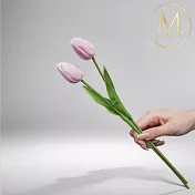 【Floral M】荷蘭蜜桃鬱金香仙氣紫仿真花花材（5入/組）