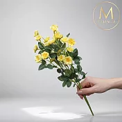 【Floral M】法式迷你薔薇檸檬黃仿真花花材（3入/組）
