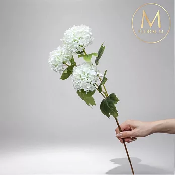 【Floral M】京都夏日繡球高雅白仿真花花材（3入/組）