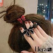 【Hera赫拉】專櫃精品環繞珍珠蝴蝶結髮圈-2色 紅色