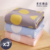 【星紅織品】點點刺繡小瓢蟲純棉浴巾-3入 灰色