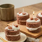 O’Pretty 歐沛媞 手工香氛蠟燭-巧克力蛋糕(7X7X8cm)附祝福鐵盒