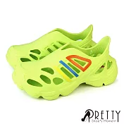 【Pretty】男 女大尺碼 洞洞鞋 雨鞋 防水鞋 輕量 厚底 EU45 綠色