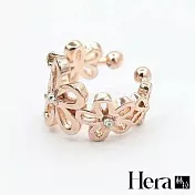 【Hera】赫拉 水鑽裸雕花朵無耳洞耳環/耳扣/耳骨夾-2色(二顆入) 金色