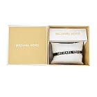 MICHAEL KORS BRASS 寬版LOGO扣式手環禮盒- 黑色