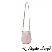 Legato Largo 小法式鬱金香斜背包-  拼色粉紅