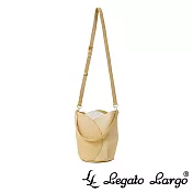 Legato Largo 小法式鬱金香手提斜背兩用托特包-  拼色黃