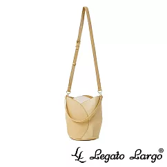 Legato Largo 小法式鬱金香手提斜背兩用托特包─ 拼色黃