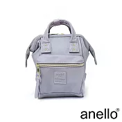 anello 新版2代輕質皮革經典口金迷你後背包 Mini size- 淺灰色