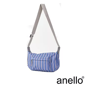 anello SONIA 格子條紋印花&素色款 斜背包- 藍色