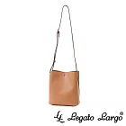 Legato Largo 驚異的輕量化 小法式簡約百搭斜背水桶包- 焦糖駝色