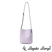 Legato Largo 驚異的輕量化 小法式簡約百搭斜背水桶包- 薰衣草紫