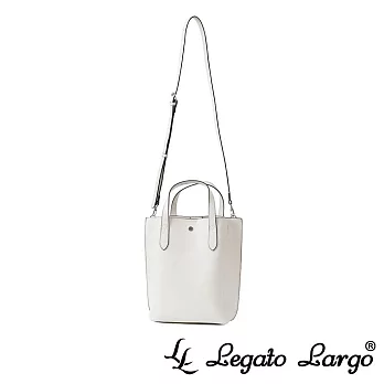 Legato Largo 驚異的輕量化 小法式簡約百搭 直式托特手提斜背兩用包- 象牙白