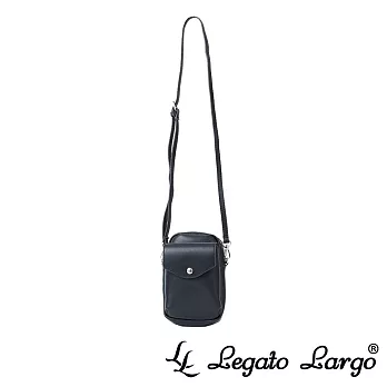 Legato Largo 驚異的輕量化 小法式簡約線條 斜背小包- 黑色