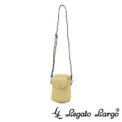 Legato Largo 驚異的輕量化 小法式簡約線條 斜背小包- 黃色