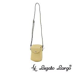 Legato Largo 驚異的輕量化 小法式簡約線條 斜背小包─ 黃色