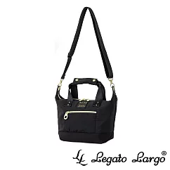 Legato Largo Lieto 2WAY 緞面光感兩用手提斜背兩用托特包─ 黑色