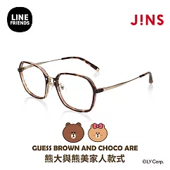 JINS|LINE FRIENDS系列眼鏡─熊大與熊美款式(URF─24S─040) 木紋棕x金