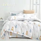【DUYAN 竹漾】奧地利天絲雙人加大床包被套四件組 / 向陽花貍 台灣製