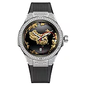 BEXEI 貝克斯 9180 守護者系列 男款 鑲鑽 全自動機械錶 手錶 腕錶 黑金