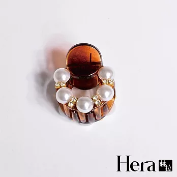 【Hera 赫拉】韓版氣質珍珠小號抓夾/瀏海夾-2款 琥珀底