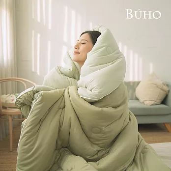 《BUHO》韓系絲滑綿綿奶泡被-單人5x7尺輕奢雙色 《抹茶麻糬》