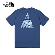 The North Face M CLIMB MOUNTAIN SS TEE - AP 男短袖上衣-藍-NF0A88GUHDC L 藍色