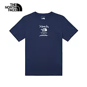 The North Face U MFO TYPESETTING LOGO S/S TEE  - AP 男女短袖上衣-藍-NF0A8AUW8K2 L 藍色