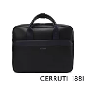【Cerruti 1881】限量2折 義大利頂級小牛皮公事包/斜背包 全新專櫃展示品(黑色 CECA04657M)