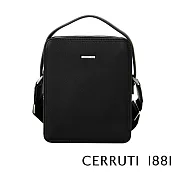 【Cerruti 1881】限量2折 義大利頂級小牛皮側背包肩背包 全新專櫃展示品(黑色 CEBO04883M)