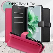 Dapad for OPPO Reno 11 Pro 百搭時代多卡式夾層皮套 黑色