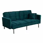 IDEA-北歐三段繽紛短絨沙發床/六色可選 藍色