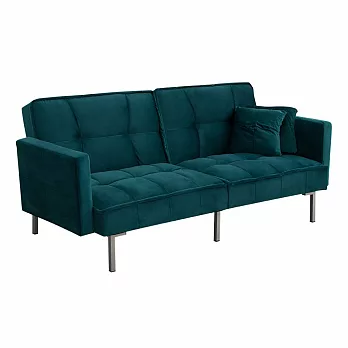 IDEA-北歐三段繽紛短絨沙發床/六色可選 藍色