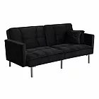IDEA-北歐三段繽紛短絨沙發床/六色可選 黑色