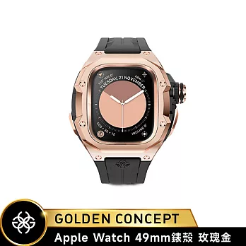 ★送原廠提袋+進口醒酒器★Golden Concept Apple Watch 49mm 保護殼 RSTIII49 玫瑰金錶殼/黑橡膠錶帶 (18K玫瑰金 PVD鍍層)