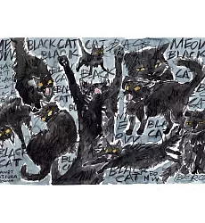 【玲廊滿藝】桂桑比illustration-撒旦黑貓地獄盛典之撒旦再臨21x29.7cm